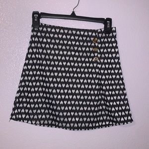 Beautees black with white polka dots circle skirt